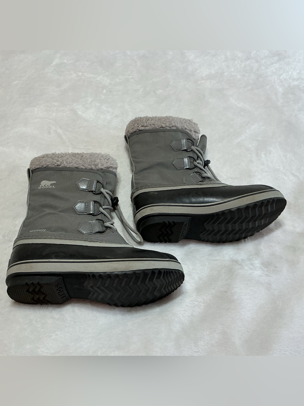 SOREL Kids Yoot Pac Nylon Waterproof Winter Snow Boots Gray Black 3